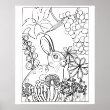 16"x 20" Gepunktetes Kaninchen mit Traubenfarbe