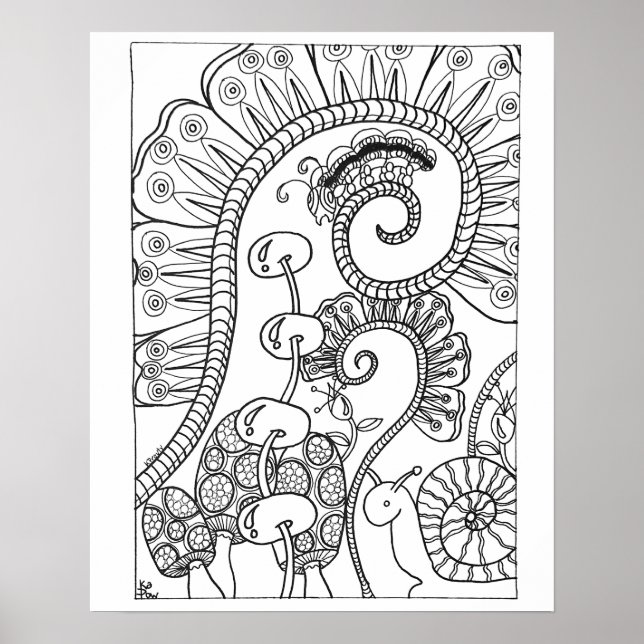 16"x 20" Raupe- und Schneckenfarben Poster (Vorne)