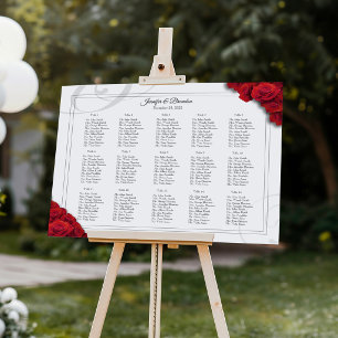 16 x 20 Rote Rosen Sitzplan Poster
