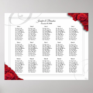 16 x 20 Rote Rosen Sitzplan Poster