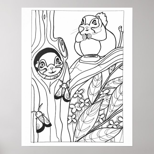 16"x 20" sibirische Fliegenquirrels-Färbung Poster (Vorne)