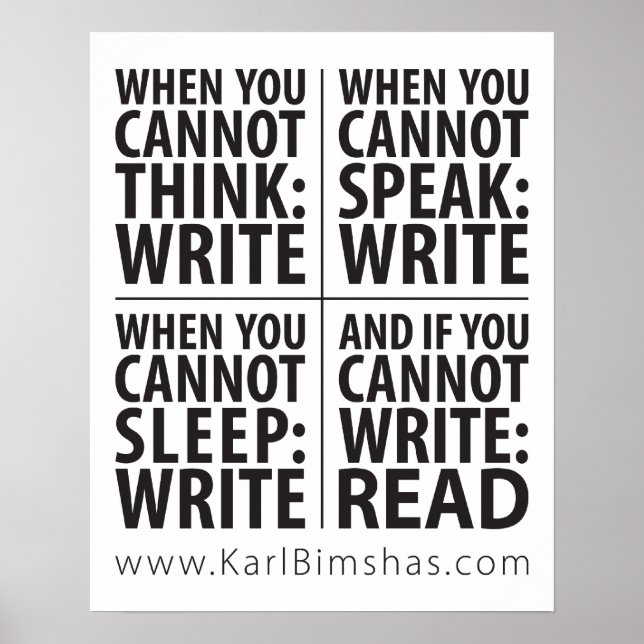 16" x 20" Wann schreiben Sie Poster (Vorne)