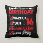 16 Year Old Gamer Boy 16th Perfect Birthday Gaming Kissen<br><div class="desc">16 Year Old Gamer Gift Boy Teen 16th Perfect Birthday Gaming</div>