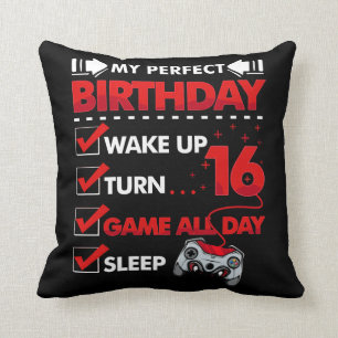 16 Year Old Gamer Boy 16th Perfect Birthday Gaming Kissen
