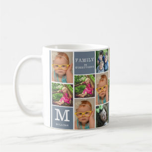 16 Zitat zur Familiennamen-Collage Mit Monogramm Kaffeetasse