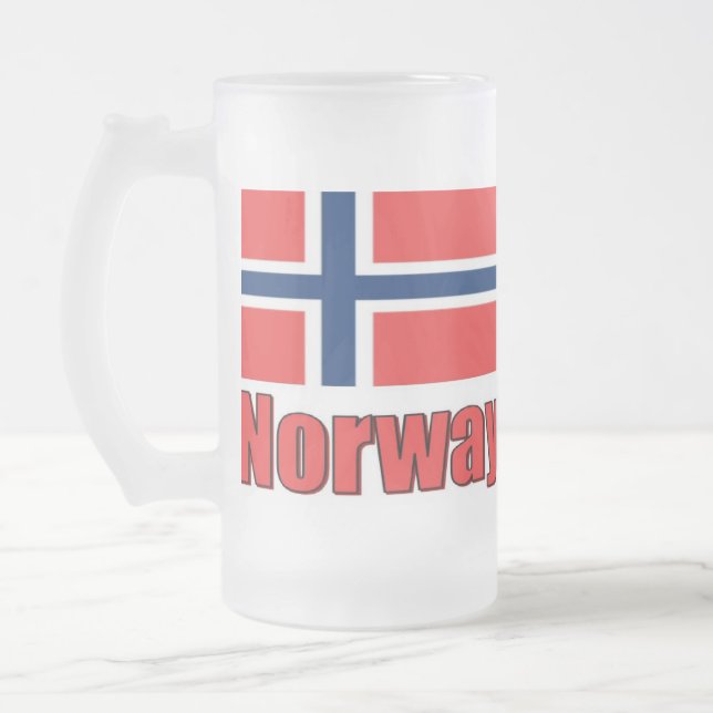 16oz mattierte Tasse Norwegen \ Flagge (Links)