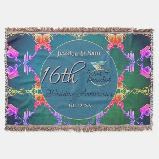 16th Anniversary Wax, Statice Flower Throw Blanket Decke (Vorderseite)
