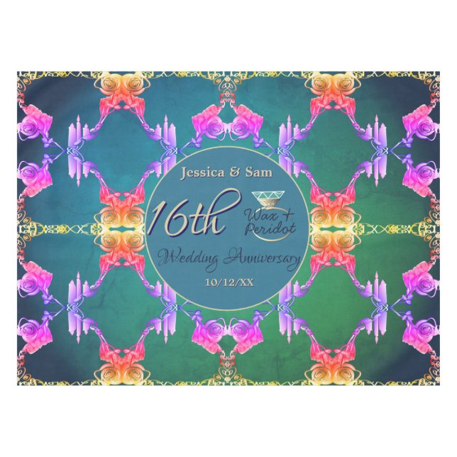 16th Anniversary Wax, Statice Flower  Tischdecke (Vorderseite (Horizontal))