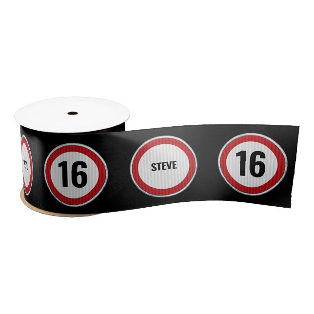 16th birthday CUSTOM AGE and NAME Satinband (Spule)