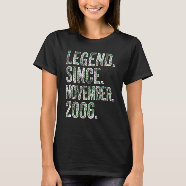 16th Birthday  November Born 16 Years Legend Since T-Shirt (Vorderseite)