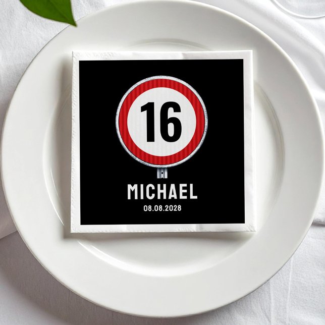 16th Birthday Speed Limit  Serviette (Von Creator hochgeladen)