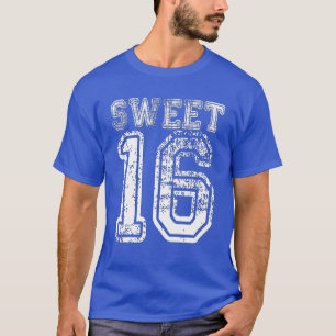 16Th Birthday Sweet Sixn 16 Girls Varsity Grunge T-Shirt