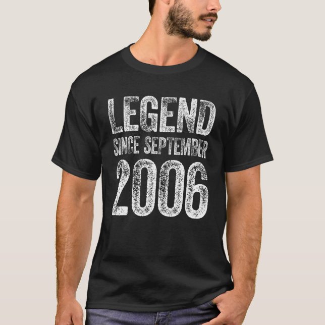 16th birthday Tee September Born 16 Years Legend S (Vorderseite)