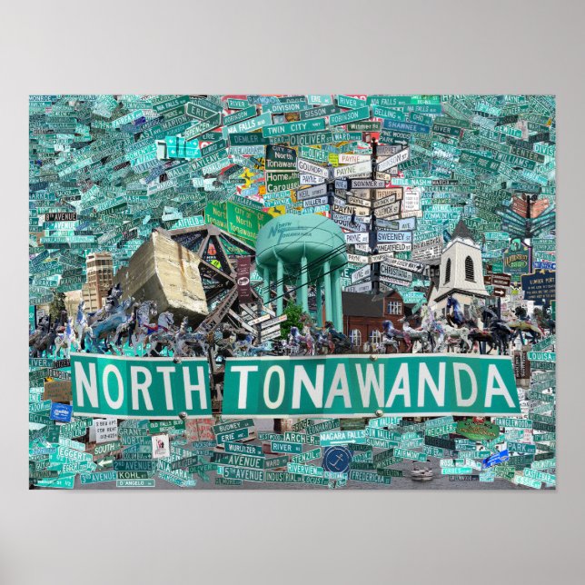 16x12 Poster, Streets of North Tonawanda NY Poster (Vorne)