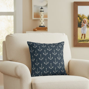 16x16 Nautical Anker Marineblau Wurfkissen Kissen