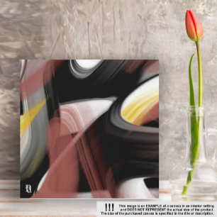 16x16" Trend Abstrakt Art Schwarz-weiß Powdery Leinwanddruck