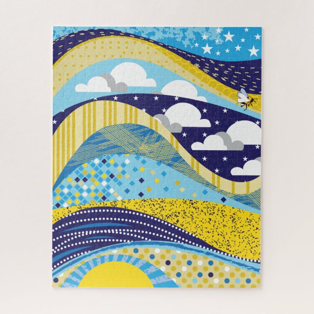 16x20 Abstraktes Sky Puzzle für Colorblinde (Vertikal)