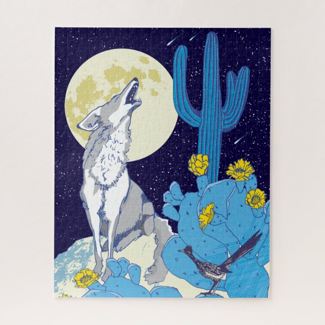 16x20 Howling Coyote Puzzle für Colorblinde (Vertikal)