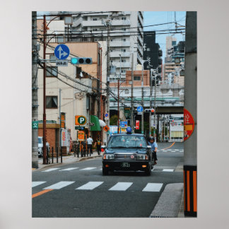 16x20 Osaka Japan Taxi Urban Foto Print Poster