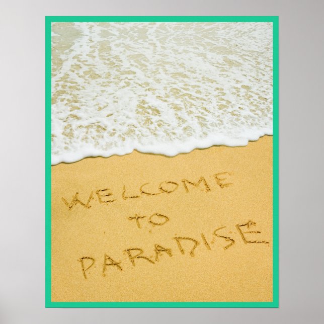 16x20 Paradise Beach Wall Art Poster (Vorne)