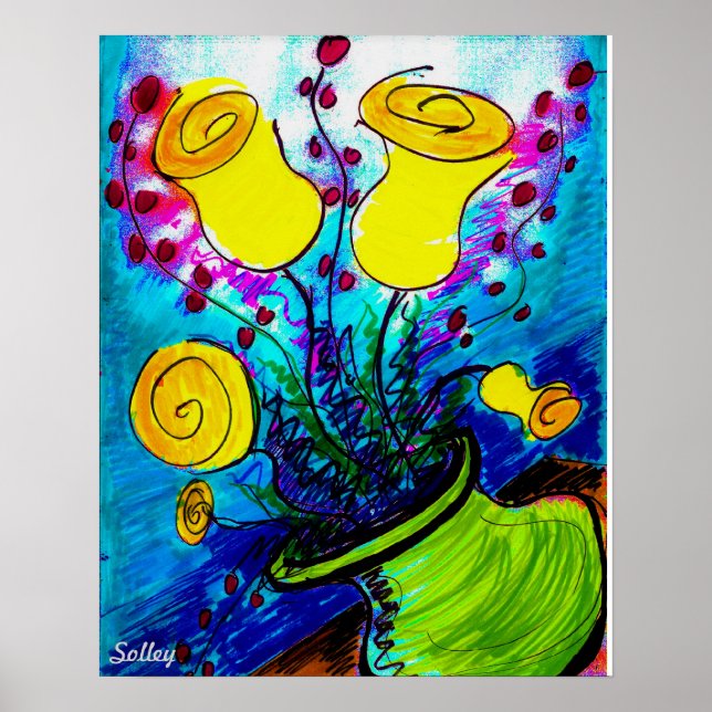16x20 Poster, gelbe Tulpen Poster (Vorne)