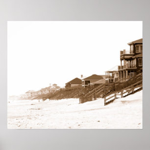 16x20 Sephia Druck von Florida-Strand Poster