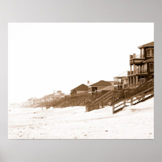16x20 Sephia Print of Florida Beach Poster