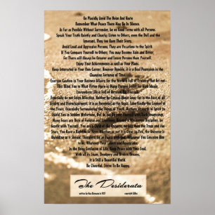 16x24 Desiderata Gedicht mit Sandy Footprints Poster