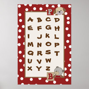 16x24 Kinderzimmer Art ABC Chart Cocalos Tasten Poster