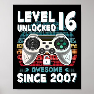 16yr Bday Son Boy Funny Gamer 16. 16. Poster
