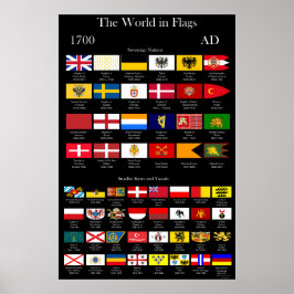 1700 AD Flaggen der Welt Poster