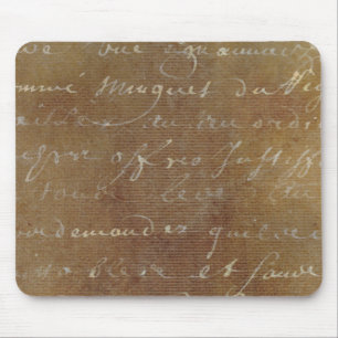 1700er Jahre Vintage Französisch Script Tan Pergam Mousepad