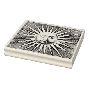 1700s Sun mit Gesicht Gummistempel