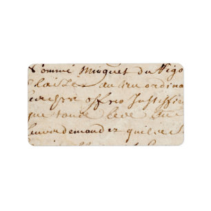 1700s Vintages französisches Adressaufkleber
