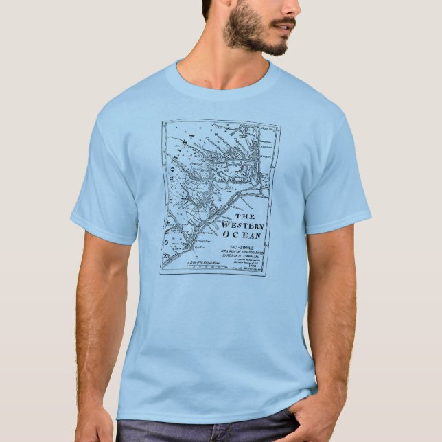 1709 Historische Karte T-Shirt (Vorderseite)