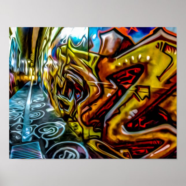 1711 FARBIGE STREET GRAFFITI GANGSTER CITY WALLS POSTER (Vorne)