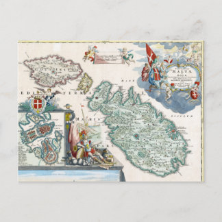 1720 Malta-Karte Postkarte