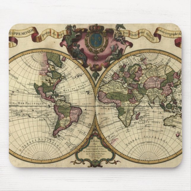 1720 Old World Map Mousepad (Vorne)