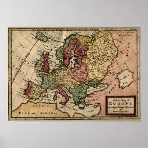 1721 Karte Europas Poster