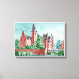 1729 A. de Haen Dutch Kasteel WESTERVELT  Leinwanddruck