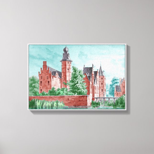 1729 A. de Haen Dutch Kasteel WESTERVELT  Leinwanddruck (Vorderseite)