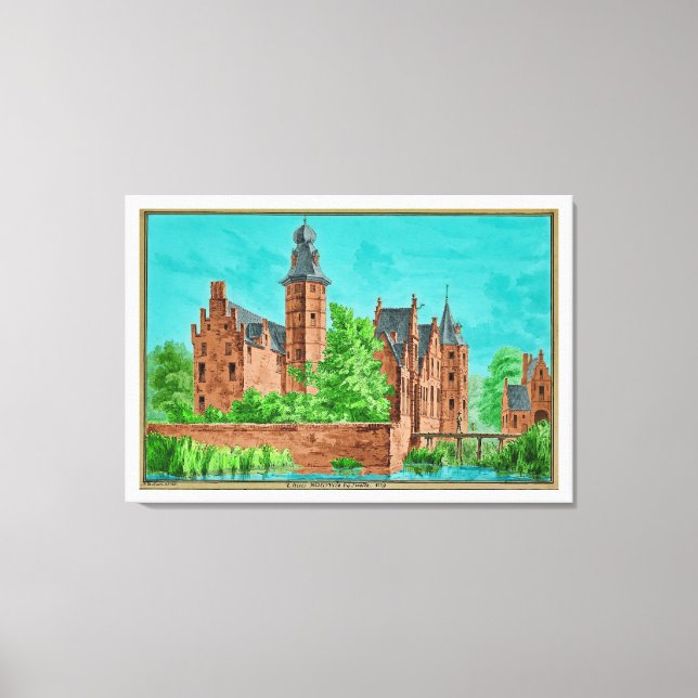 1729 A. de Haen Dutch Kasteel WESTERVELT ...  Leinwanddruck (Vorderseite)