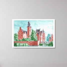 1729 A. de Haen Dutch Kasteel WESTERVELT  Leinwanddruck