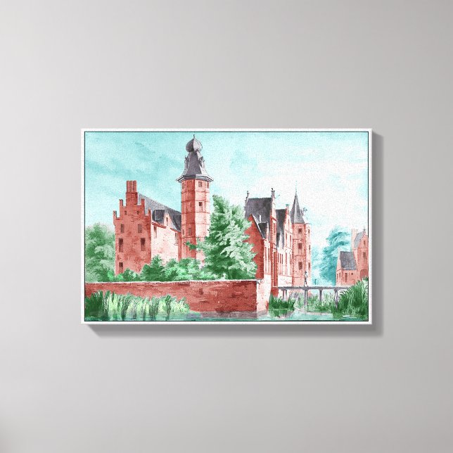 1729 A. de Haen Dutch Kasteel WESTERVELT  Leinwanddruck (Vorderseite)