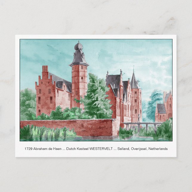1729 A. de Haen Dutch Kasteel WESTERVELT Postcard Postkarte (Vorderseite)