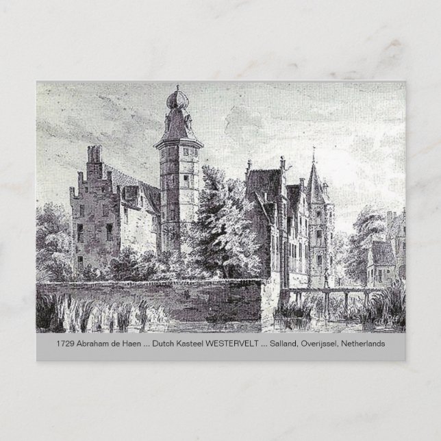 1729 A. de Haen Dutch Kasteel WESTERVELT Postcard Postkarte (Vorderseite)