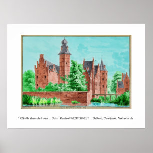 1729 Abraham de Haen Niederländisch Kasteel WESTER Poster
