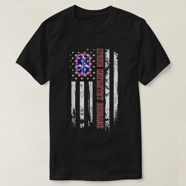 172. Infanterie Brigade Veteran USA Flag Veterans  T-Shirt (Design vorne)