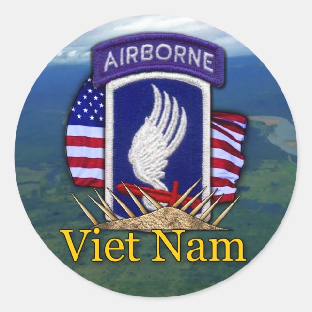 173. ABN im Flugzeug Brigade vietnam Veteranen Vet Runder Aufkleber (Vorderseite)