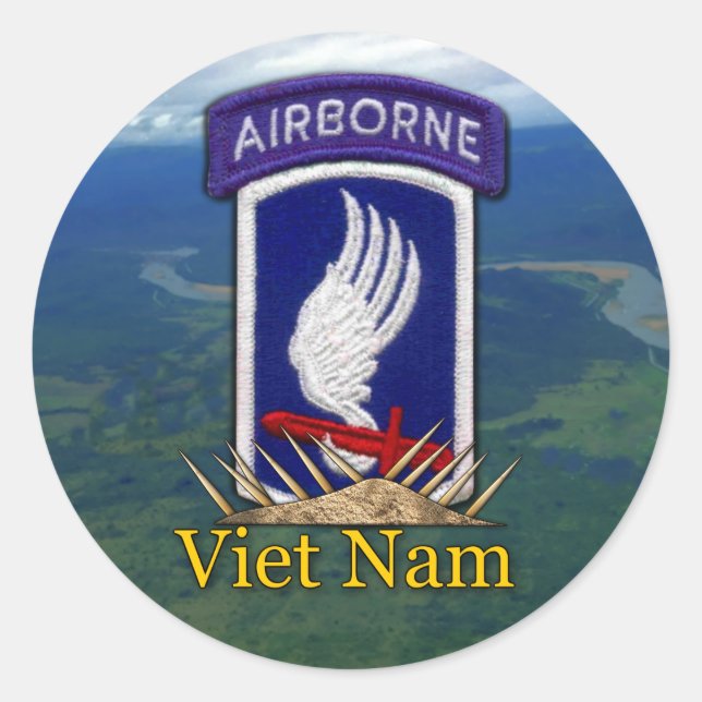 173. ABN im Flugzeug Brigade vietnam Veteranen Vet Runder Aufkleber (Vorderseite)